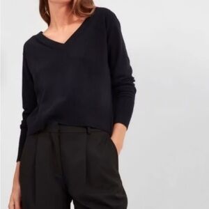 Everlane V Neck Cropped Boxy cashmere sweater